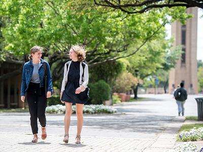 Students talking on the mall